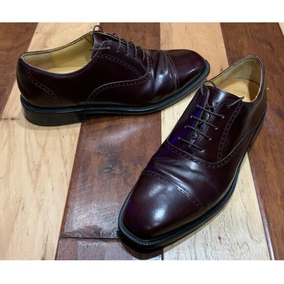 Rockport Burgundy Leather Oxfords Cap Toe Dress Work Shoes Mens Size 11 Wide main image 7